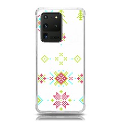 Christmas Cross Stitch Pattern Effect Holidays Symmetry Samsung Galaxy S20 Ultra 6 9 Inch Tpu Uv Case by Sarkoni