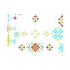 Christmas Cross Stitch Pattern Effect Holidays Symmetry Premium Plush Fleece Blanket (mini) by Sarkoni