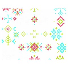 Christmas Cross Stitch Pattern Effect Holidays Symmetry Premium Plush Fleece Blanket (medium) by Sarkoni