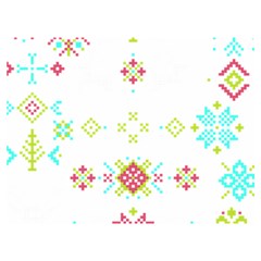 Christmas Cross Stitch Pattern Effect Holidays Symmetry Two Sides Premium Plush Fleece Blanket (extra Small) by Sarkoni