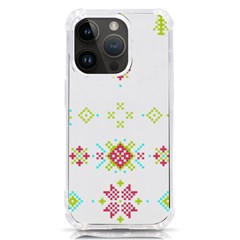 Christmas Cross Stitch Pattern Effect Holidays Symmetry Iphone 14 Pro Tpu Uv Print Case by Sarkoni