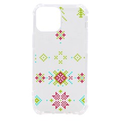 Christmas Cross Stitch Pattern Effect Holidays Symmetry Iphone 13 Mini Tpu Uv Print Case by Sarkoni