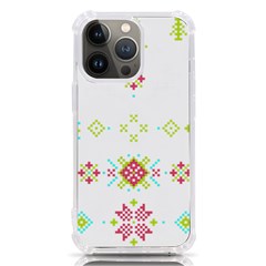 Christmas Cross Stitch Pattern Effect Holidays Symmetry Iphone 13 Pro Tpu Uv Print Case by Sarkoni