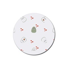 Avocado T- Shirtavocado Pattern T- Shirt Rubber Coaster (round)