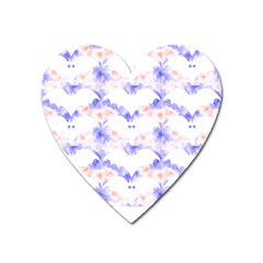 Bat Pattern T- Shirt Bats And Bows Blue Orange T- Shirt Heart Magnet by EnriqueJohnson