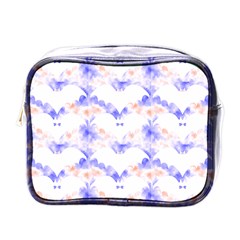 Bat Pattern T- Shirt Bats And Bows Blue Orange T- Shirt Mini Toiletries Bag (one Side) by EnriqueJohnson