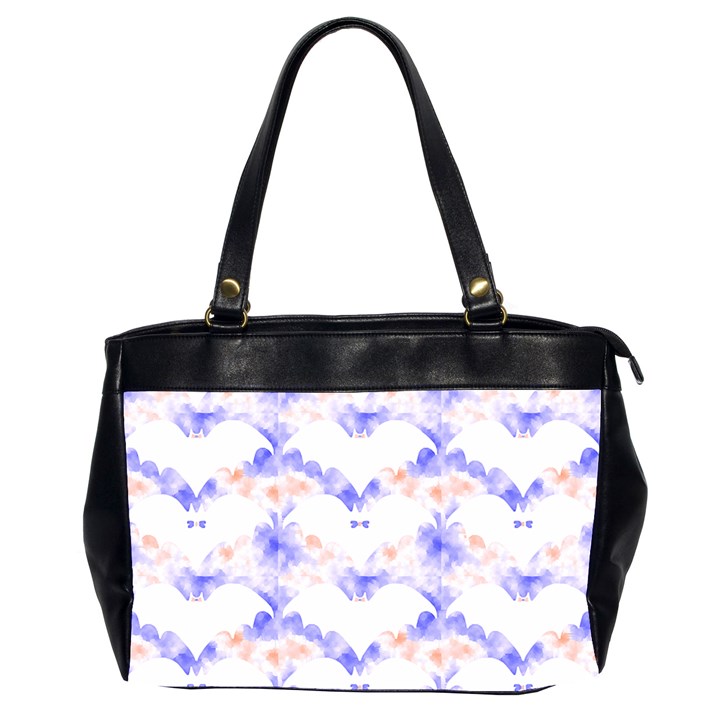 Bat Pattern T- Shirt Bats And Bows Blue Orange T- Shirt Oversize Office Handbag (2 Sides)