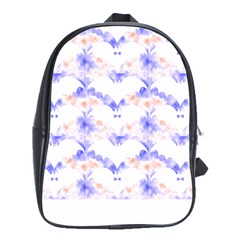 Bat Pattern T- Shirt Bats And Bows Blue Orange T- Shirt School Bag (xl) by EnriqueJohnson