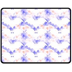 Bat Pattern T- Shirt Bats And Bows Blue Orange T- Shirt Two Sides Fleece Blanket (medium) by EnriqueJohnson