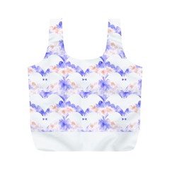 Bat Pattern T- Shirt Bats And Bows Blue Orange T- Shirt Full Print Recycle Bag (m) by EnriqueJohnson