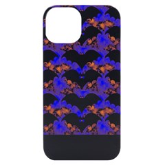 Bat Pattern T- Shirt Bats And Bows Blue Orange T- Shirt Iphone 14 Black Uv Print Case by EnriqueJohnson