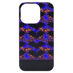 Bat Pattern T- Shirt Bats And Bows Blue Orange T- Shirt Iphone 14 Pro Black Uv Print Case by EnriqueJohnson