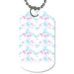 Bat Pattern T- Shirt Bats And Bows Blue Pink T- Shirt Dog Tag (one Side) by EnriqueJohnson