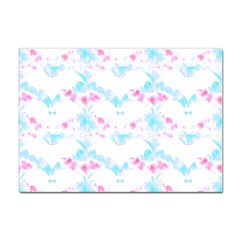 Bat Pattern T- Shirt Bats And Bows Blue Pink T- Shirt Sticker A4 (100 Pack) by EnriqueJohnson