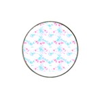 Bat Pattern T- Shirt Bats And Bows Blue Pink T- Shirt Hat Clip Ball Marker Front