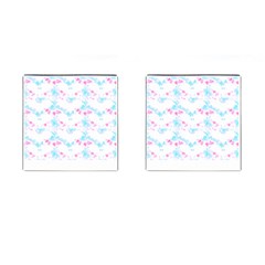 Bat Pattern T- Shirt Bats And Bows Blue Pink T- Shirt Cufflinks (square) by EnriqueJohnson