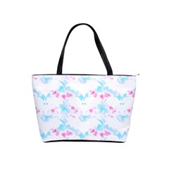 Bat Pattern T- Shirt Bats And Bows Blue Pink T- Shirt Classic Shoulder Handbag by EnriqueJohnson