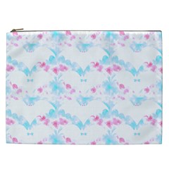 Bat Pattern T- Shirt Bats And Bows Blue Pink T- Shirt Cosmetic Bag (xxl) by EnriqueJohnson