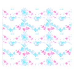 Bat Pattern T- Shirt Bats And Bows Blue Pink T- Shirt Two Sides Premium Plush Fleece Blanket (small) by EnriqueJohnson