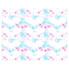 Bat Pattern T- Shirt Bats And Bows Blue Pink T- Shirt Two Sides Premium Plush Fleece Blanket (medium) by EnriqueJohnson