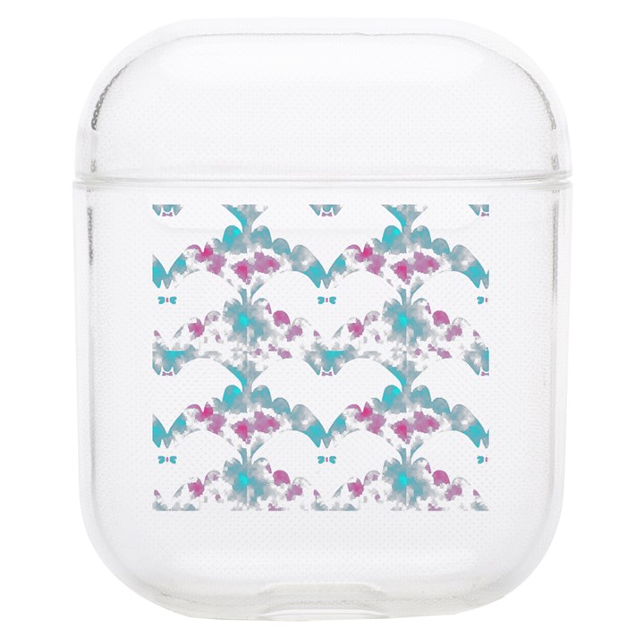 Bat Pattern T- Shirt Bats And Bows Blue Pink T- Shirt AirPods 1/2 Case