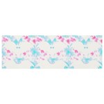 Bat Pattern T- Shirt Bats And Bows Blue Pink T- Shirt Banner and Sign 9  x 3  Front