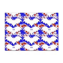 Bat Pattern T- Shirt White Bats And Bows Red Blue T- Shirt Sticker A4 (100 Pack) by EnriqueJohnson