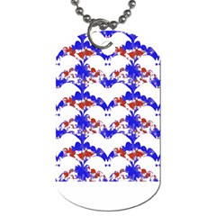 Bat Pattern T- Shirt White Bats And Bows Red Blue T- Shirt Dog Tag (two Sides) by EnriqueJohnson