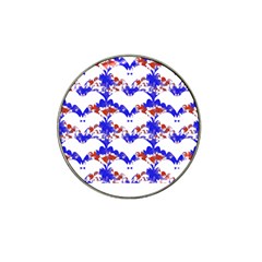 Bat Pattern T- Shirt White Bats And Bows Red Blue T- Shirt Hat Clip Ball Marker (4 Pack) by EnriqueJohnson