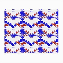 Bat Pattern T- Shirt White Bats And Bows Red Blue T- Shirt Small Glasses Cloth by EnriqueJohnson