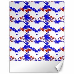 Bat Pattern T- Shirt White Bats And Bows Red Blue T- Shirt Canvas 12  X 16  by EnriqueJohnson