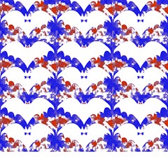 Bat Pattern T- Shirt White Bats And Bows Red Blue T- Shirt Play Mat (square) by EnriqueJohnson