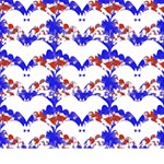 Bat Pattern T- Shirt White Bats And Bows Red Blue T- Shirt Play Mat (Square) Front