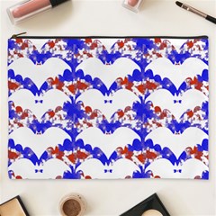 Bat Pattern T- Shirt White Bats And Bows Red Blue T- Shirt Cosmetic Bag (xxxl) by EnriqueJohnson