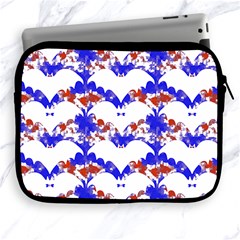 Bat Pattern T- Shirt White Bats And Bows Red Blue T- Shirt Apple Ipad 2/3/4 Zipper Cases by EnriqueJohnson