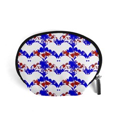 Bat Pattern T- Shirt White Bats And Bows Red Blue T- Shirt Accessory Pouch (small) by EnriqueJohnson