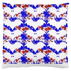 Bat Pattern T- Shirt White Bats And Bows Red Blue T- Shirt Standard Premium Plush Fleece Cushion Case (two Sides) by EnriqueJohnson