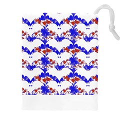 Bat Pattern T- Shirt White Bats And Bows Red Blue T- Shirt Drawstring Pouch (4xl) by EnriqueJohnson