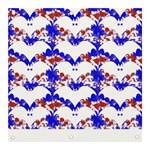 Bat Pattern T- Shirt White Bats And Bows Red Blue T- Shirt Banner and Sign 3  x 3  Front