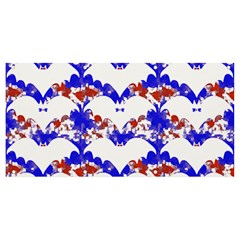 Bat Pattern T- Shirt White Bats And Bows Red Blue T- Shirt Banner And Sign 8  X 4  by EnriqueJohnson