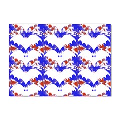 Bat Pattern T- Shirt White Bats And Bows Red Blue T- Shirt Crystal Sticker (a4) by EnriqueJohnson