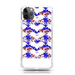 Bat Pattern T- Shirt White Bats And Bows Red Blue T- Shirt Iphone 11 Pro Max 6 5 Inch Tpu Uv Print Case by EnriqueJohnson