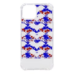 Bat Pattern T- Shirt White Bats And Bows Red Blue T- Shirt Iphone 14 Tpu Uv Print Case by EnriqueJohnson