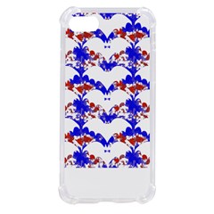 Bat Pattern T- Shirt White Bats And Bows Red Blue T- Shirt Iphone Se by EnriqueJohnson