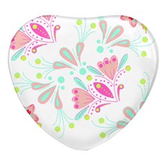 Batik T- Shirt Batik Floral Pattern T- Shirt Heart Glass Fridge Magnet (4 Pack) by EnriqueJohnson