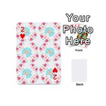 Batik T- Shirt Batik Flower Pattern 6 Playing Cards 54 Designs (Mini) Front - Heart2