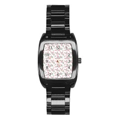 Christmas Shading Festivals Floral Pattern Stainless Steel Barrel Watch by Sarkoni