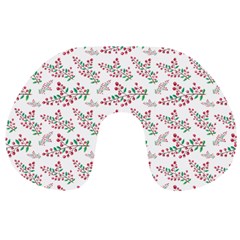 Christmas Shading Festivals Floral Pattern Travel Neck Pillow by Sarkoni