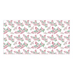 Christmas Shading Festivals Floral Pattern Satin Shawl 45  X 80 