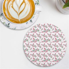 Christmas Shading Festivals Floral Pattern Uv Print Round Tile Coaster by Sarkoni